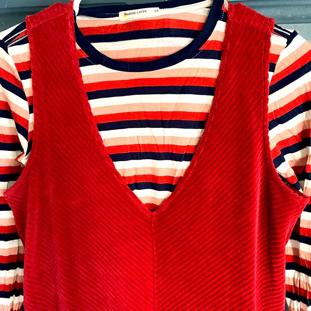 XS Marine Layer Corduroy Jumper with coordinating L/S XS Tee, VCUC